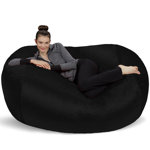 Latitude Run Bean Bag Sofa Lounger Plush 6 Ft Bean Bag Sofas with Super Soft Microsuede Cover XL Memory Foam Stuffed Lounger Chairs for Kids Adults Couples Bean Bag